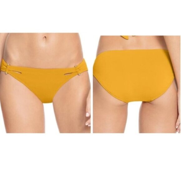 NWOT Robin Piccone Ava Luca Barbell Swim Bikini Bottoms - L - Picture 1 of 6
